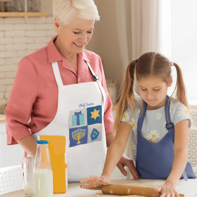 Hanukkah Quilt Collage Personalisierte Schürze (Von Creator hochgeladen)