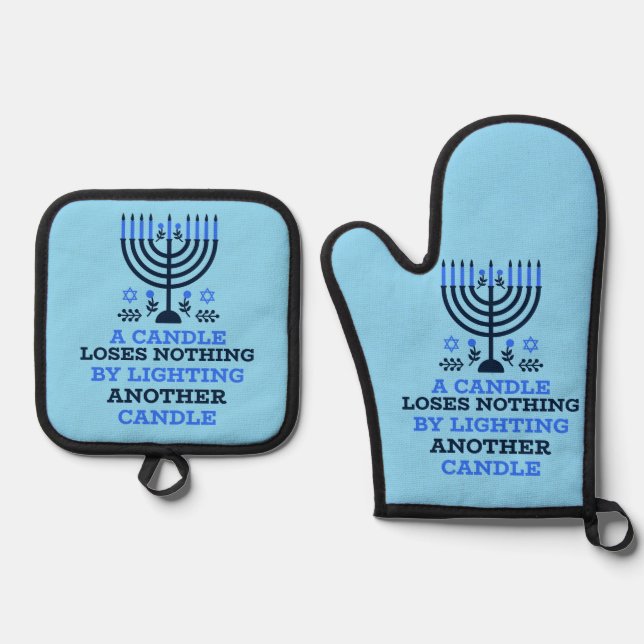 Hanukkah Quote Potholder Set (Vorderseite)