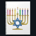 Hanukkah Rainbow Candles Gold Menorah Notizblock<br><div class="desc">You are viewing The Lee Hiller Designs Collection of Home and Office Decor,  Apparel,  Gifts and Collectibles. The Designs inklusive Lee Hiller Fotogray and Mixed Media Digital Art Collection. You can view her Nature fotogray at http://HikeOurPlanet.com/ and follow her hiking blog within Hot Springs National Park.</div>