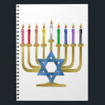 Hanukkah Rainbow Candles Gold Menorah Notizblock<br><div class="desc">You are viewing The Lee Hiller Designs Collection of Home and Office Decor, Apparel, Gifts and Collectibles. The Designs inklusive Lee Hiller Fotogray and Mixed Media Digital Art Collection. You can view her Nature fotogray at http://HikeOurPlanet.com/ and follow her hiking blog within Hot Springs National Park.</div>