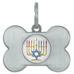 Hanukkah Rainbow Candles Gold Menorah Tiermarke