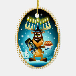 Hanukkah Reindeer Celebrates Chrismukkah Keramikornament
