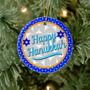 Hanukkah - Retro Moderne Formen Keramik Ornament