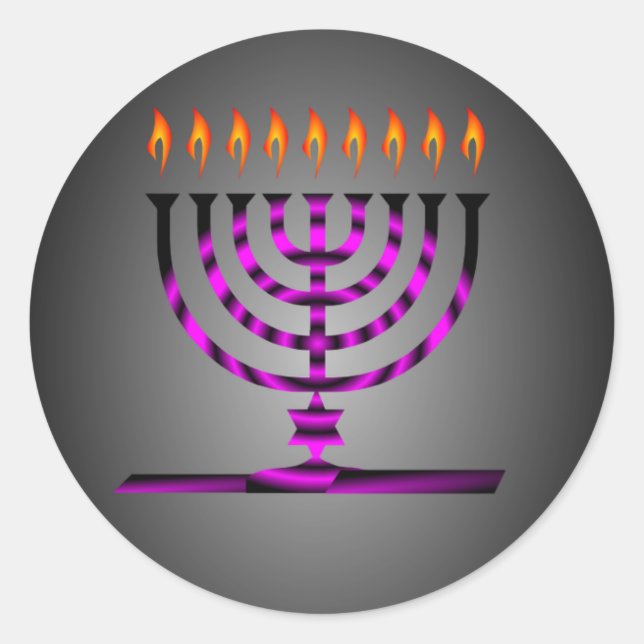 Hanukkah Runder Aufkleber (Vorderseite)