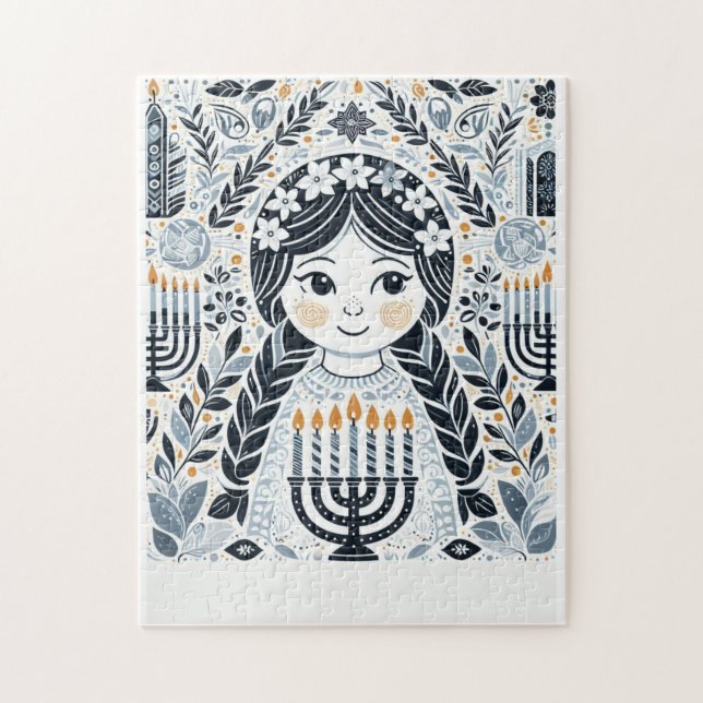 Hanukkah Sameach Glow Puzzle: Piece Together Festi Puzzle (Vertikal)