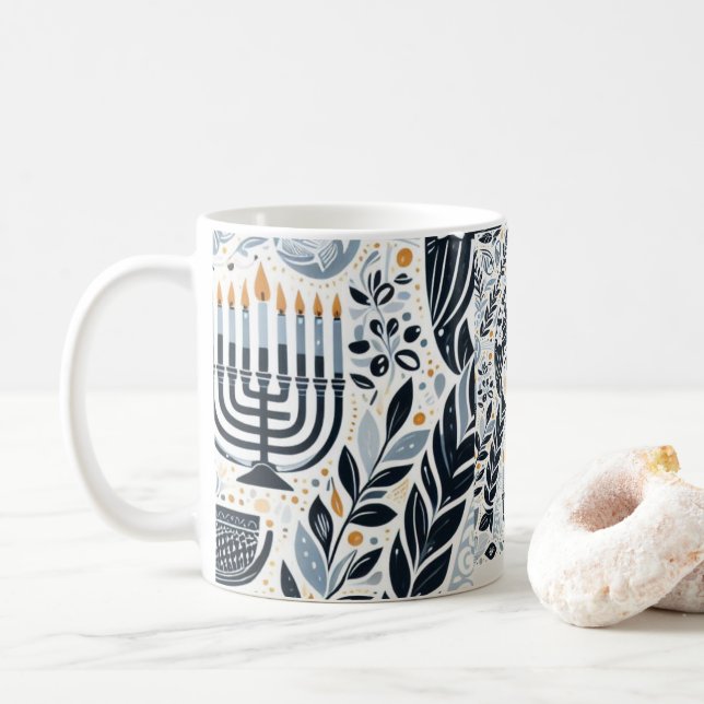 Hanukkah Sameach Glow Tasse: Sippe im Geist von Ce Kaffeetasse (Mit Donut)