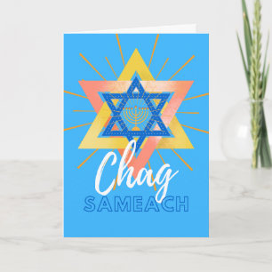 Hanukkah Sameach Menorah Star der David Card Karte