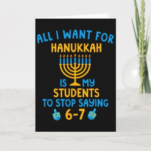 Hanukkah Schüler sagen 6-7 67 Sechs Sieben Hebräis Karte