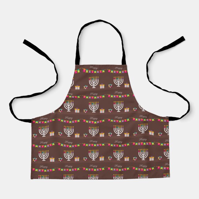 Hanukkah Schürze S/M/L Jüdischer Urlaub (Vorderseite)