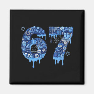 Hanukkah Sechs Sieben 67 Meme Lustig Dreidel Menor Magnet