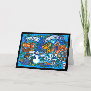 Hanukkah Segen 7x5 Karte