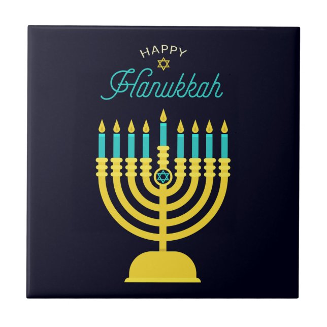 Hanukkah Shabbat Art Fliese (Vorderseite)