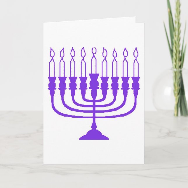 Hanukkah Shalom Menorah Feiertagskarte (Vorderseite)