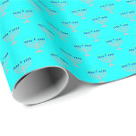 Hanukkah Silver Menorah auf Aqua Blue Geschenkpapier<br><div class="desc">Papier mit silberner Menorah mit blauen Kerzen und gelben Kerzen Flammenmuster auf einem aquablauen Hintergrund. Personalisierbar. Ideal für den jüdischen Urlaub von Hanukkah (Chanukah).</div>