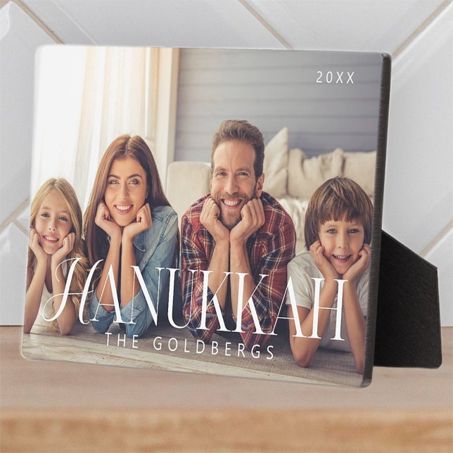 Hanukkah Simple Modern Chic Family Foto Fotoplatte (Von Creator hochgeladen)