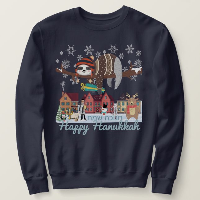 Hanukkah Sloth Sweatshirt (Design vorne)