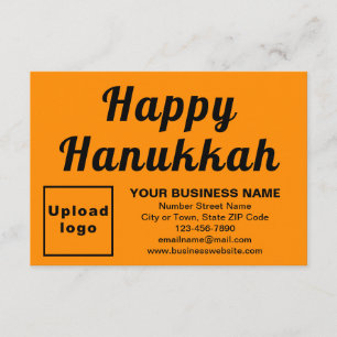 Hanukkah Small Orange Color Flat Card