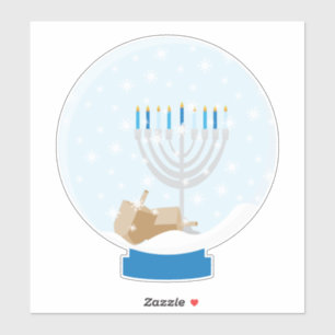 Hanukkah Snow Globe Aufkleber