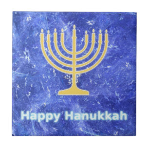 Hanukkah Snowstorm Menorah Fliese