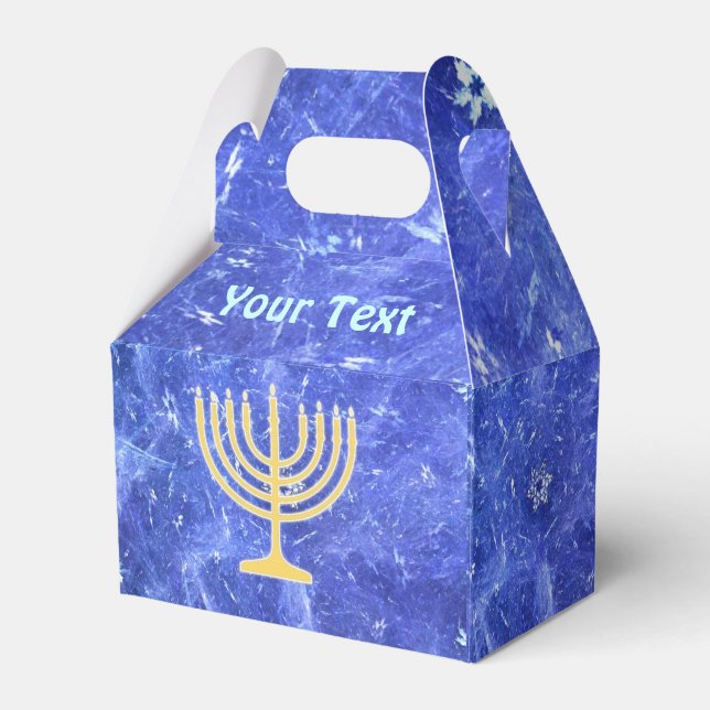 Hanukkah Snowstorm Menorah Geschenkschachtel (Vorderseite)