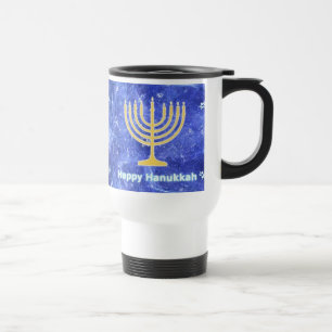 Hanukkah Snowstorm Menorah Reisebecher