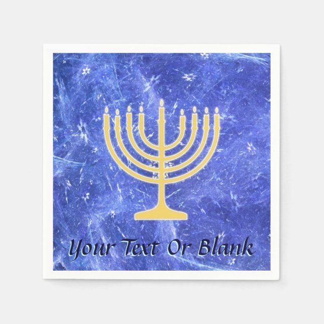 Hanukkah Snowstorm Menorah Serviette (Vorderseite)