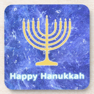 Hanukkah Snowstorm Menorah Untersetzer