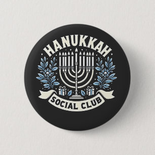 Hanukkah Social Club Funny Jewish Hanukkah Button