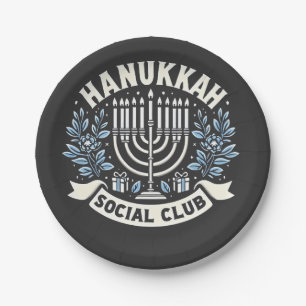 Hanukkah Social Club Funny Jewish Hanukkah Pappteller