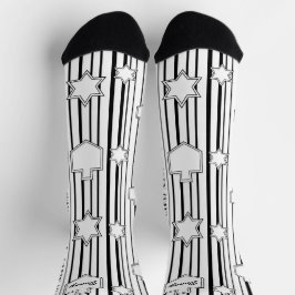 Hanukkah-Socken "Dreidels und Sterne" Socken