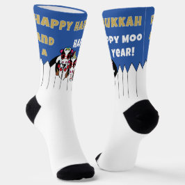 Hanukkah-Socken "Frohes MOO-Jahr" Socken