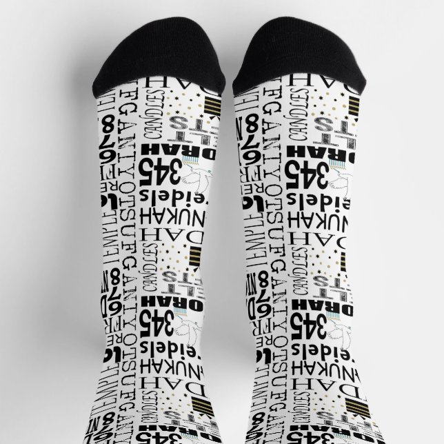 Hanukkah-Socken "Hanukkah sagt" Socken (Oben)