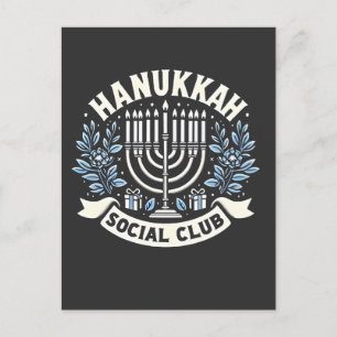 Hanukkah Sozialclub Lustiger jüdischer Hanukkah  Einladungspostkarte
