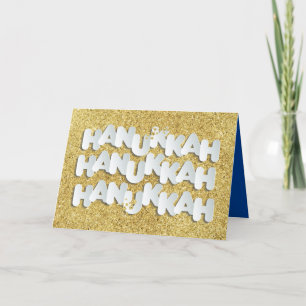 Hanukkah Sparkle Gold Stars Grußkarte Feiertagskarte