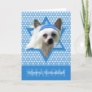 Hanukkah Star of David - Chinese Crested Feiertagskarte