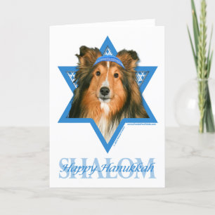 Hanukkah Star of David - Sheltie Feiertagskarte