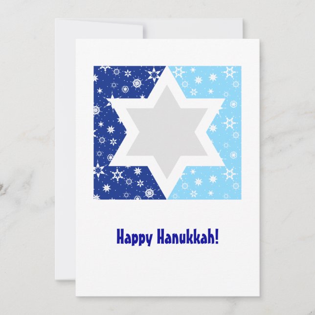 Hanukkah Star of David Snowflake Feiertagskarte (Vorderseite)