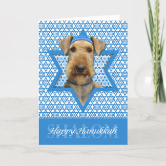 Hanukkah Star von David - Airedale Terrier Feiertagskarte