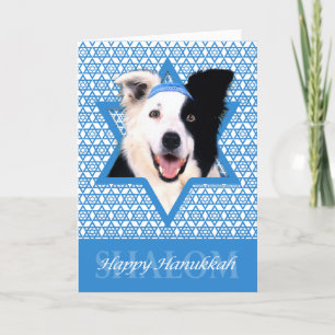 Hanukkah Star von David - Border Collie Feiertagskarte