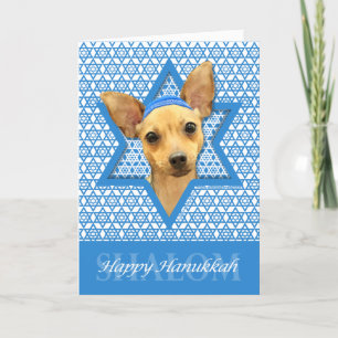 Hanukkah Star von David - Chihuahua Feiertagskarte
