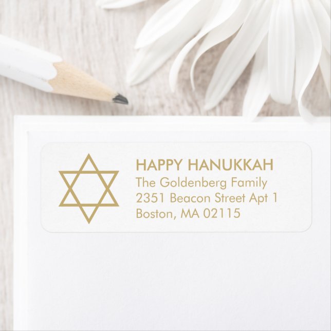 Hanukkah Star von David Custom Gold weiß modern (Insitu)