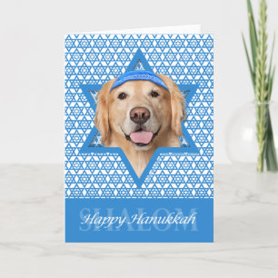 Hanukkah Star von David - Golden Retriever - Coron Feiertagskarte