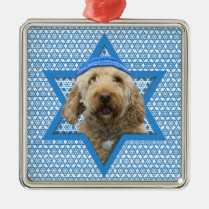 Hanukkah Star von David - GoldenDoodle Ornament Aus Metall