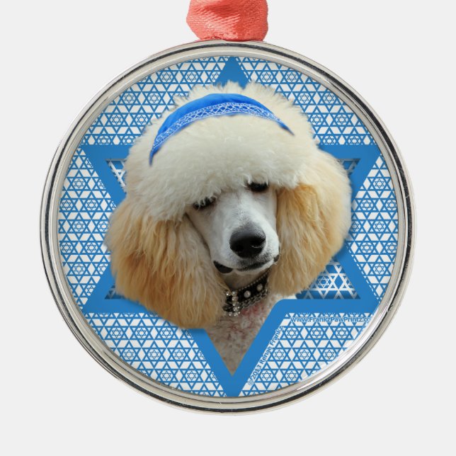 Hanukkah Star von David - Poodle - Apricot Ornament Aus Metall (Vorne)