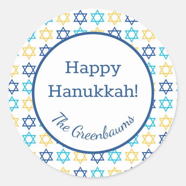Hanukkah Star von David Runder Aufkleber (Vorderseite)