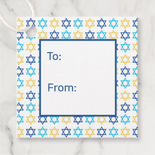 Hanukkah Star von David To From Favor Tags Geschenkanhänger