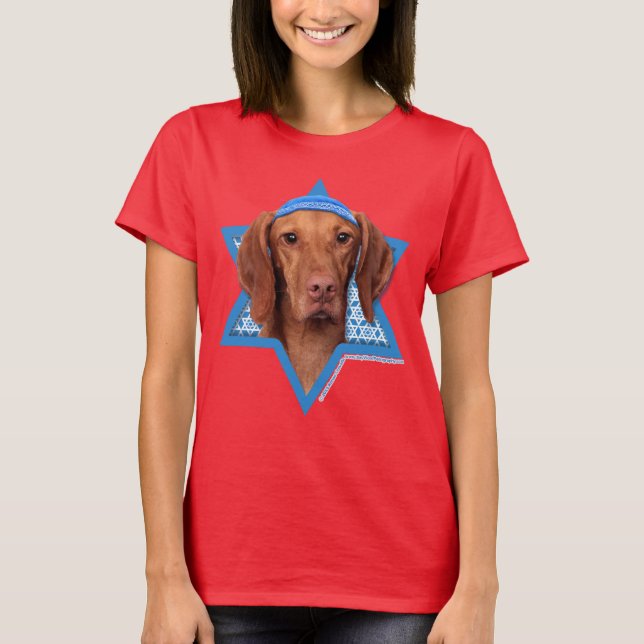 Hanukkah Star von David - Vizsla - Reagan T-Shirt (Vorderseite)