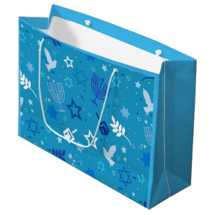 Hanukkah Stars Geschenktasche Große Geschenktüte