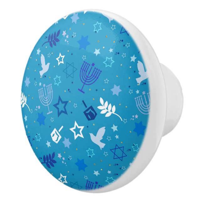 Hanukkah Stars Knob Keramikknauf (Rechts)