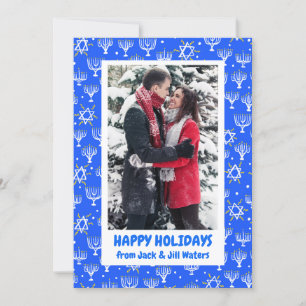 Hanukkah Stars Menorahs CUSTOM FOTO Holiday Card Karte